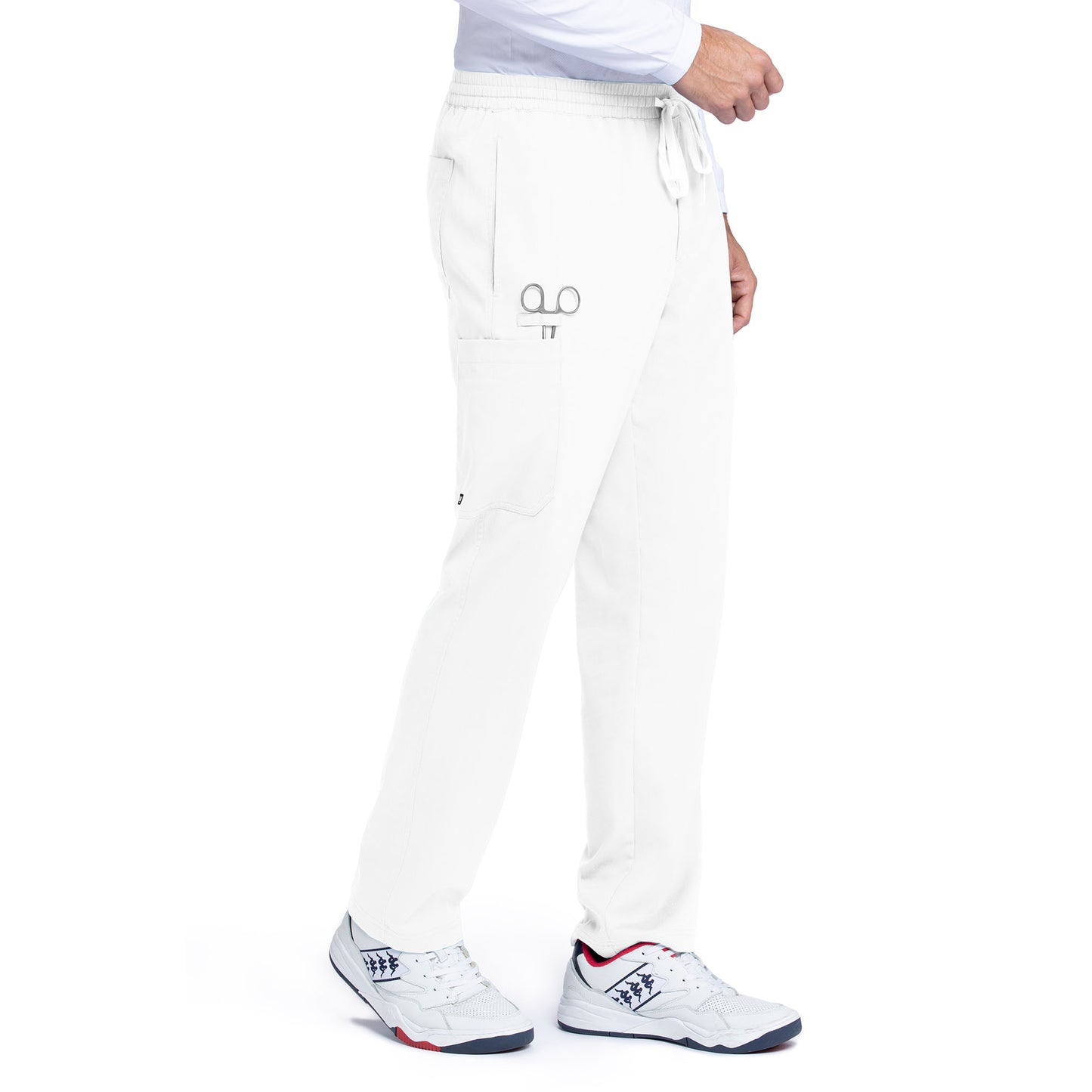 Men's Elastic Waistband With Contrast Drawcord Evan Pant - GRP558 - White