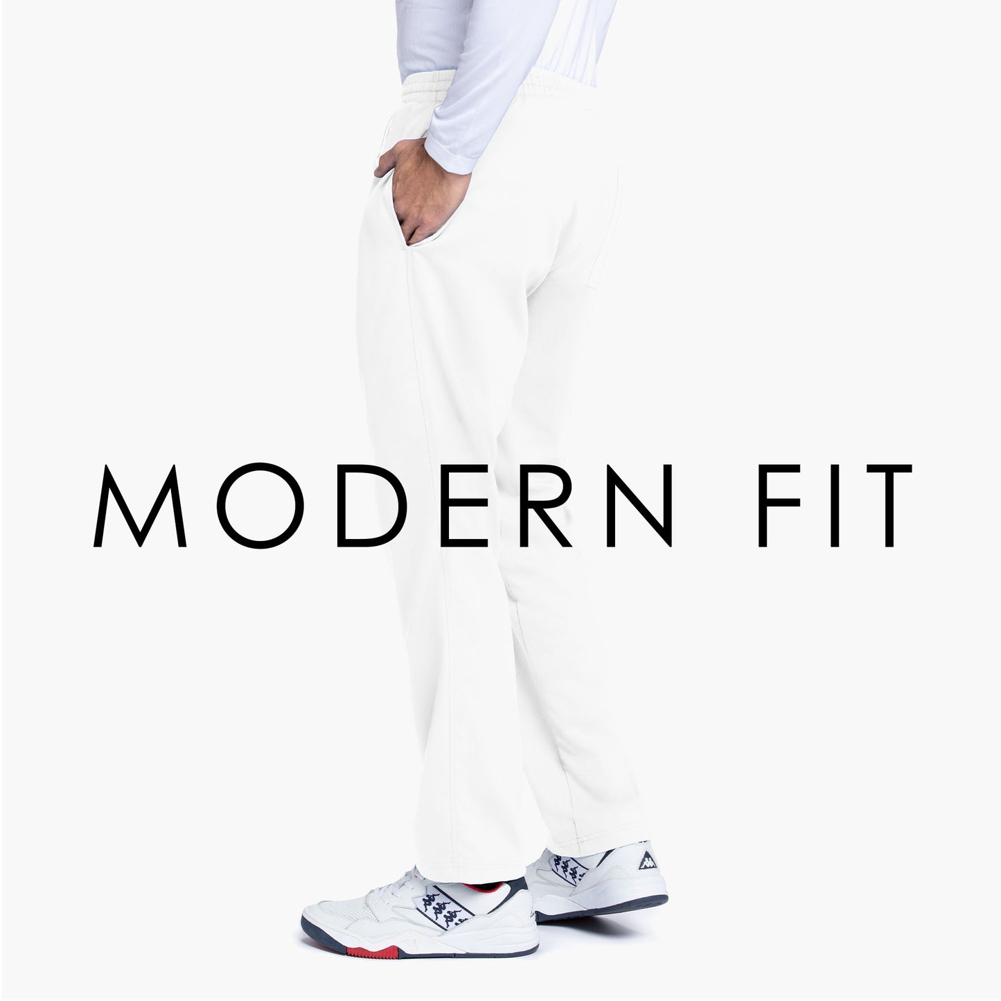Men's Elastic Waistband With Contrast Drawcord Evan Pant - GRP558 - White