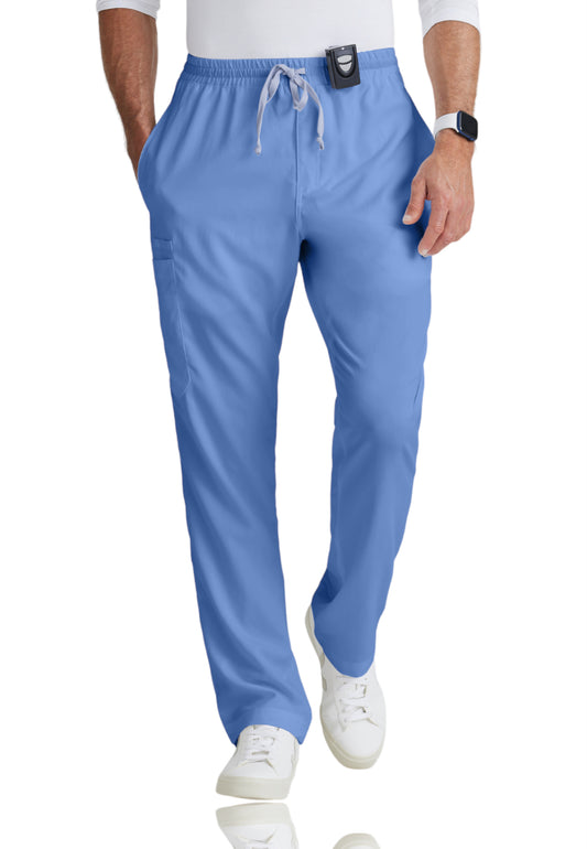 Men's Elastic Waistband With Contrast Drawcord Evan Pant - GRP558 - Ciel Blue