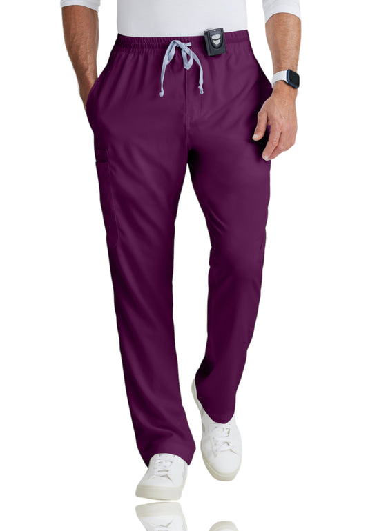 Men's Elastic Waistband With Contrast Drawcord Evan Pant - GRP558 - Wine