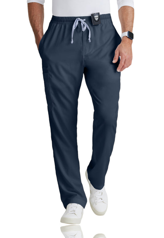 Men's Elastic Waistband With Contrast Drawcord Evan Pant - GRP558 - Steel