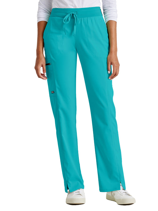 Women's Zip Cargo Pocket Kim Pant - GRSP500 - Teal