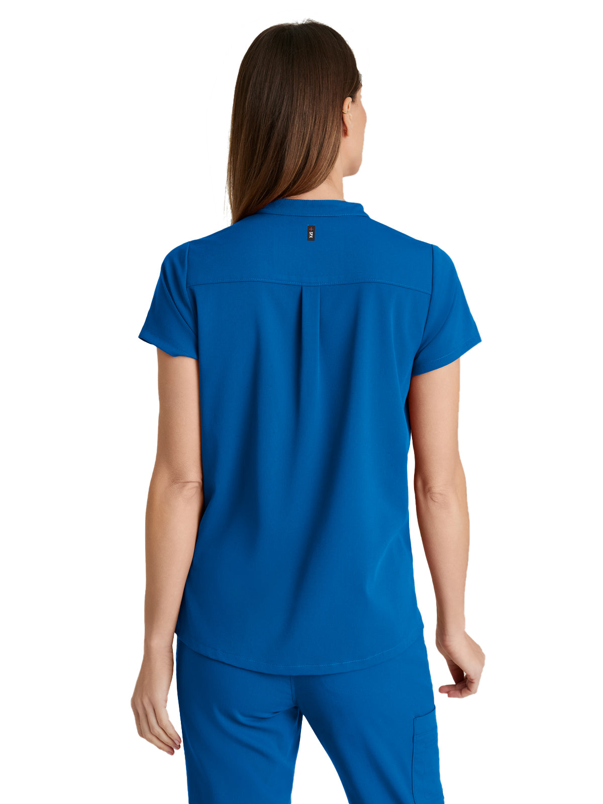Women's 2 Pocket Banded Collar Avery Top - GRST230 - New Royal