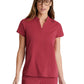 Women's 2 Pocket Banded Collar Avery Top - GRST230 - Maple Red