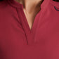 Women's 2 Pocket Banded Collar Avery Top - GRST230 - Maple Red