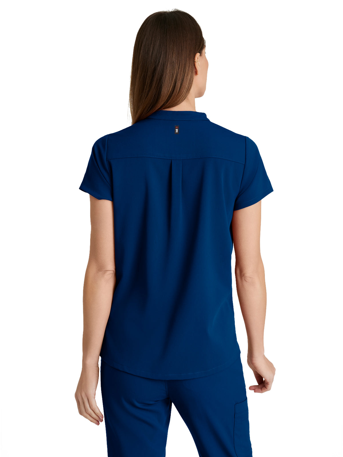 Women's 2 Pocket Banded Collar Avery Top - GRST230 - Indigo (Navy)