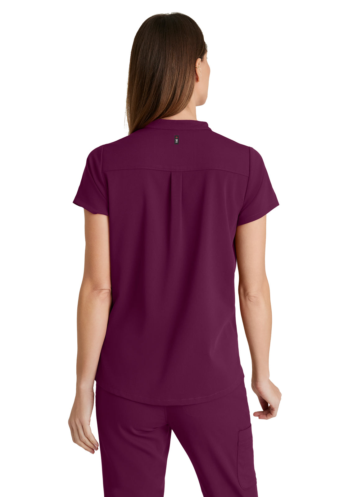 Women's 2 Pocket Banded Collar Avery Top - GRST230 - Wine