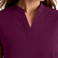 Women's 2 Pocket Banded Collar Avery Top - GRST230 - Wine