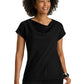Women's Two Pocket Cowl Neck Marisol Scrub Top - GRST246 - Black