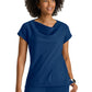 Women's Two Pocket Cowl Neck Marisol Scrub Top - GRST246 - Indigo (Navy)