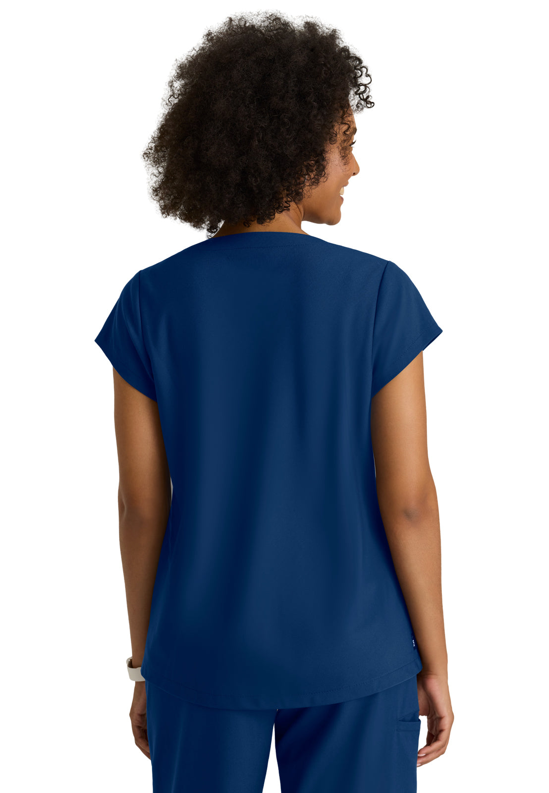 Women's Two Pocket Cowl Neck Marisol Scrub Top - GRST246 - Indigo (Navy)