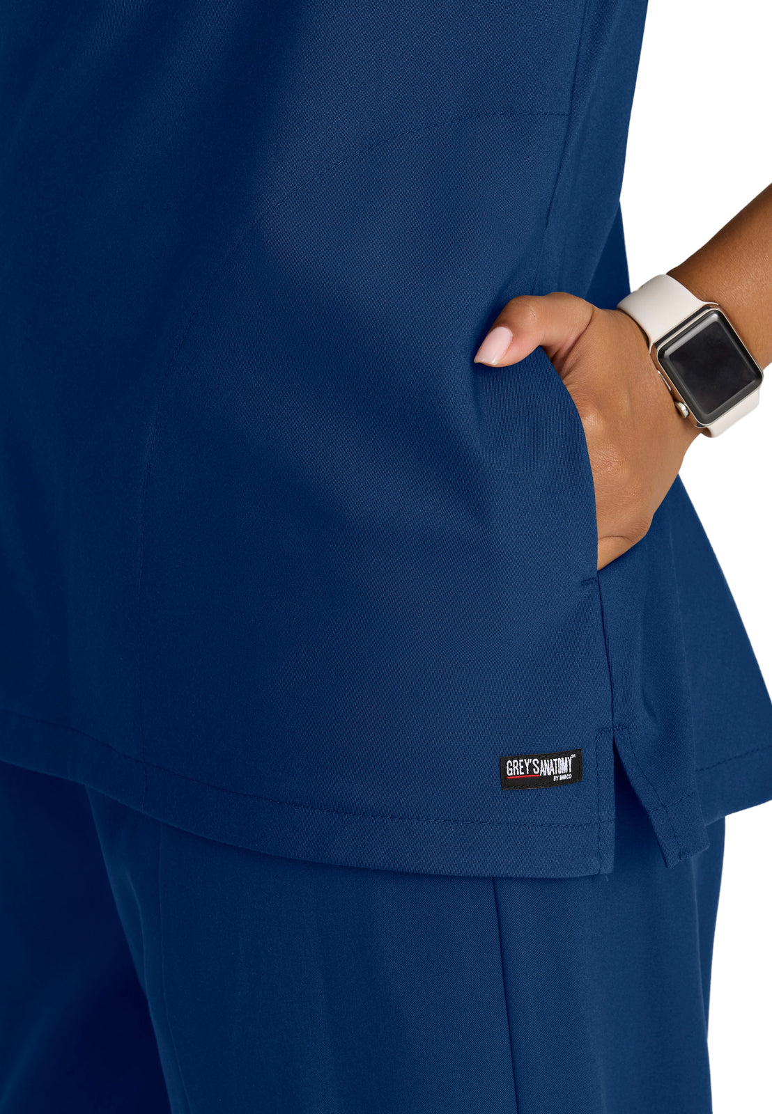 Women's Two Pocket Cowl Neck Marisol Scrub Top - GRST246 - Indigo (Navy)
