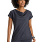 Women's Two Pocket Cowl Neck Marisol Scrub Top - GRST246 - Steel