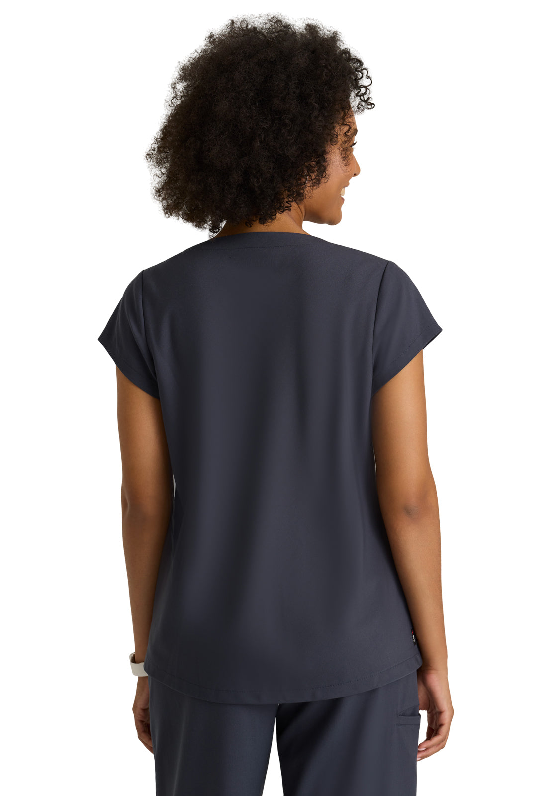 Women's Two Pocket Cowl Neck Marisol Scrub Top - GRST246 - Steel