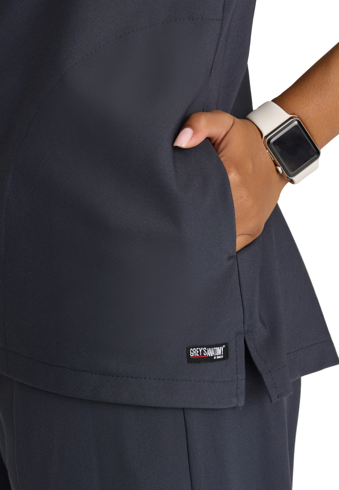 Women's Two Pocket Cowl Neck Marisol Scrub Top - GRST246 - Steel