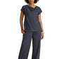 Women's Two Pocket Cowl Neck Marisol Scrub Top - GRST246 - Steel