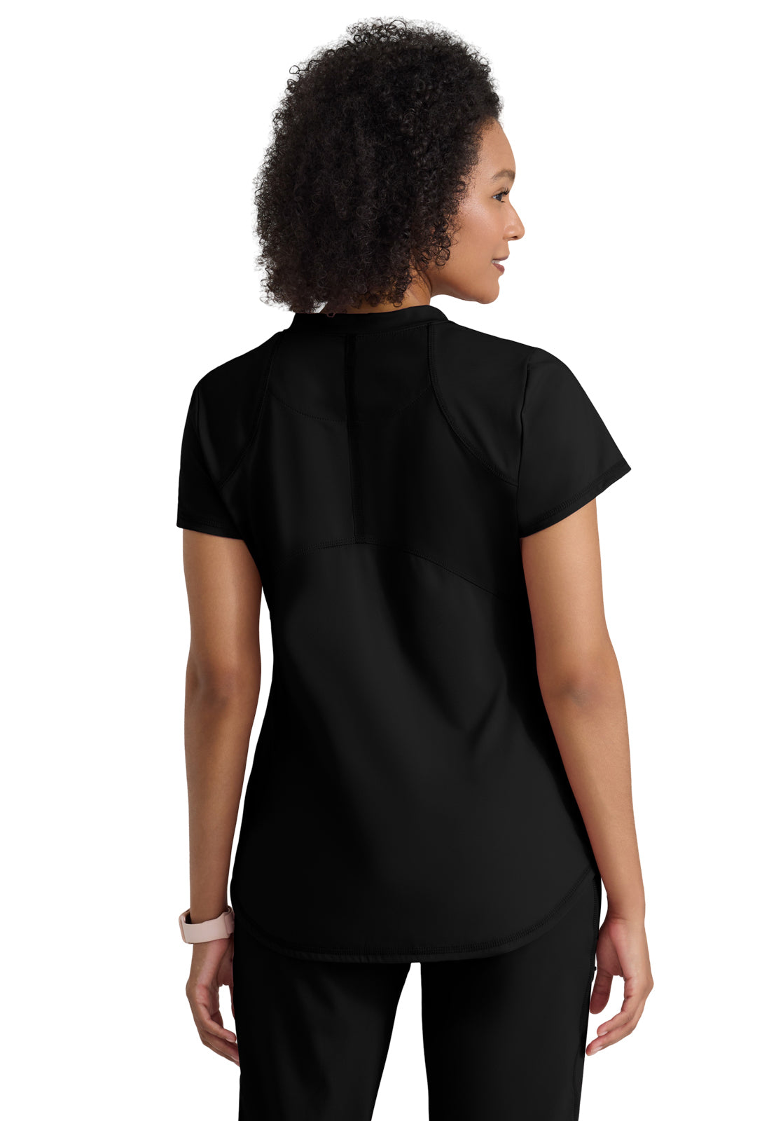 Women's Two Pocket V-Neck Define Top - GRST249 - Black