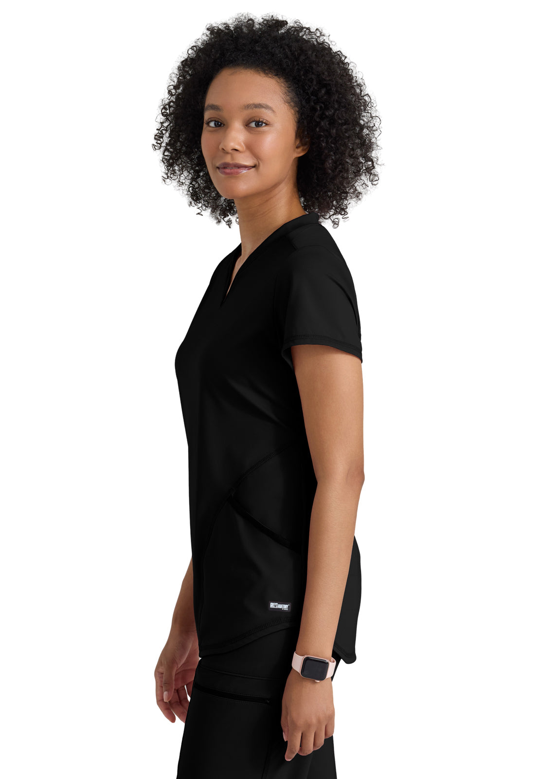 Women's Two Pocket V-Neck Define Top - GRST249 - Black