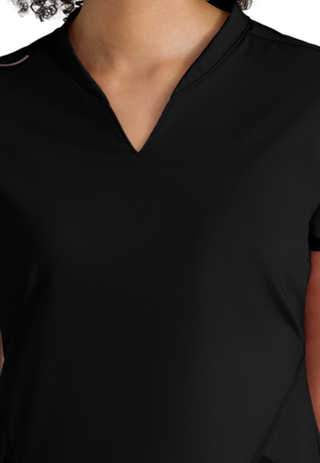 Women's Two Pocket V-Neck Define Top - GRST249 - Black