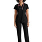Women's Two Pocket V-Neck Define Top - GRST249 - Black