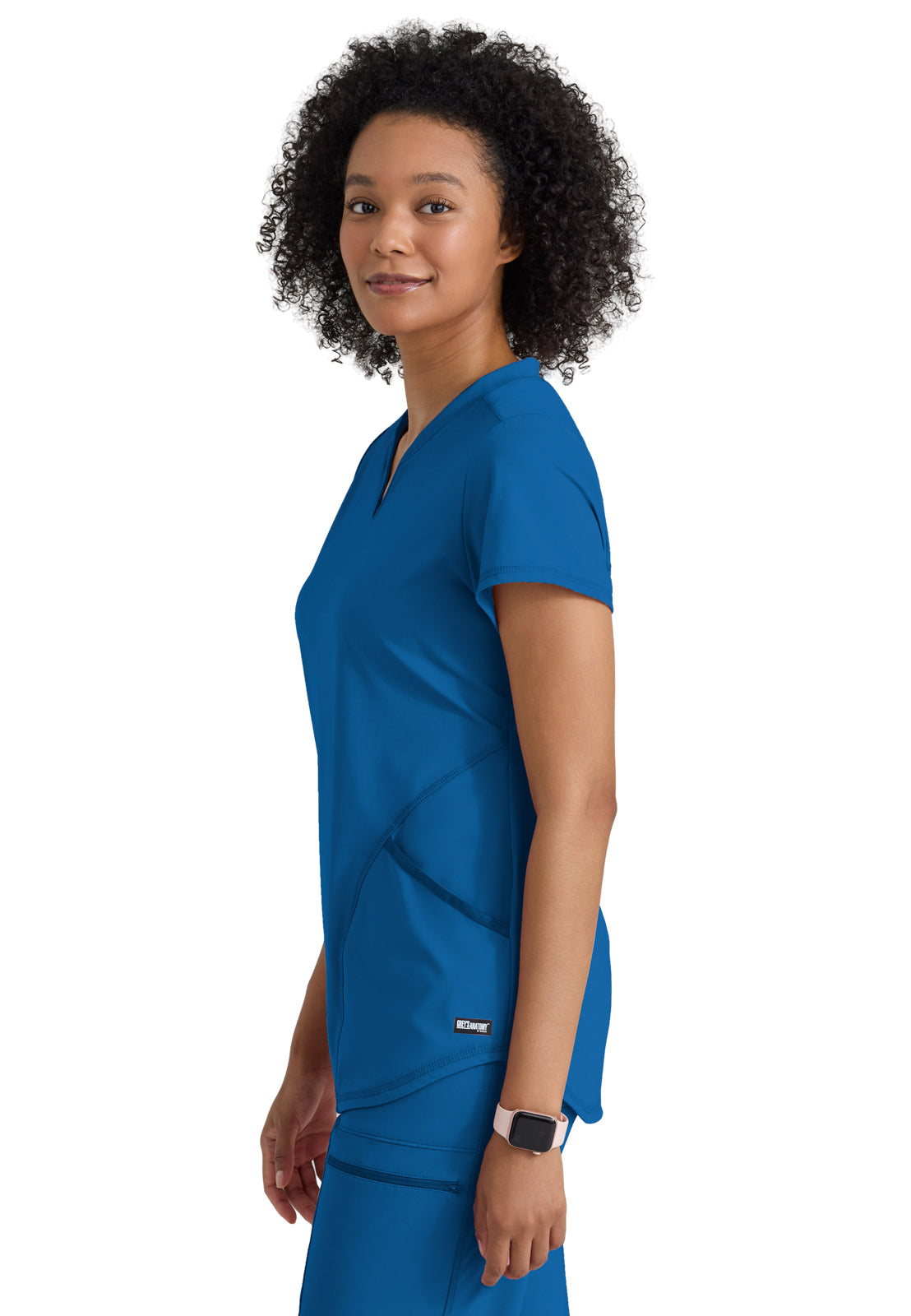 Women's Two Pocket V-Neck Define Top - GRST249 - New Royal