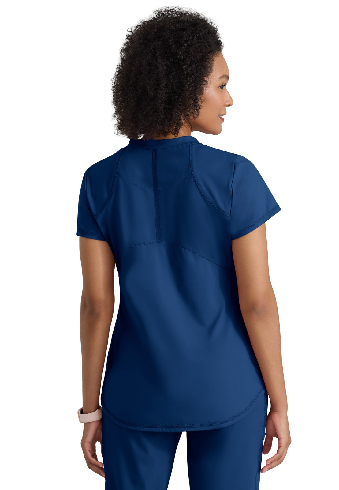 Women's Two Pocket V-Neck Define Top - GRST249 - Indigo (Navy)