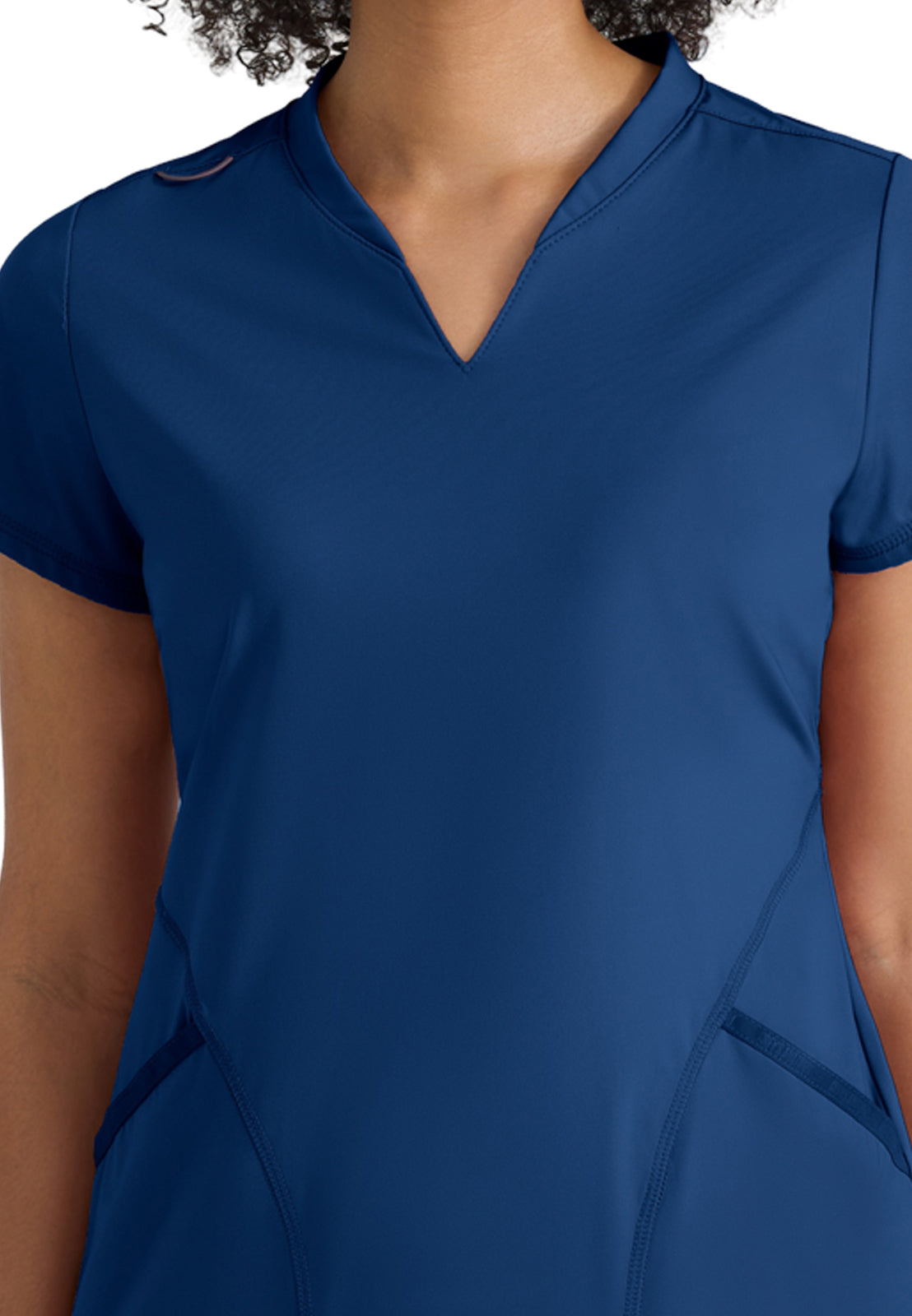 Women's Two Pocket V-Neck Define Top - GRST249 - Indigo (Navy)