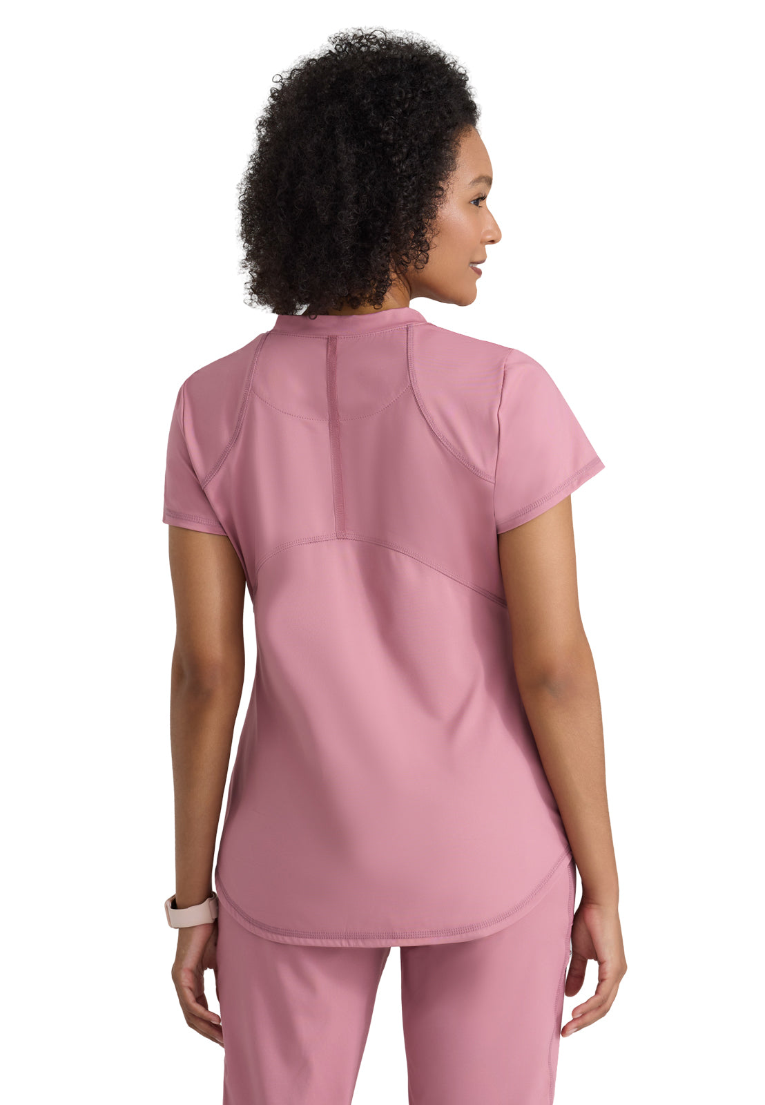 Women's Two Pocket V-Neck Define Top - GRST249 - Canyon Pink