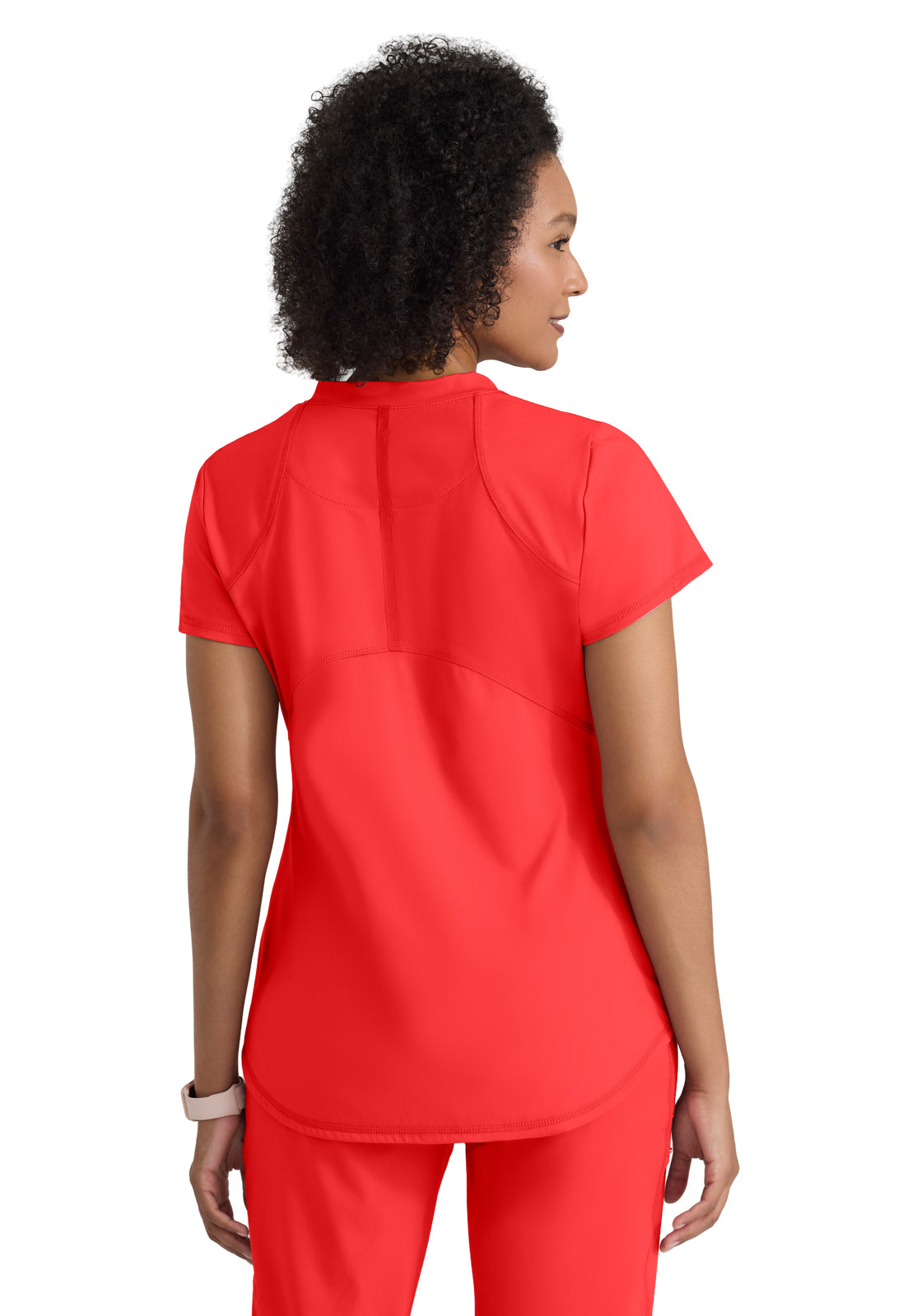 Women's Two Pocket V-Neck Define Top - GRST249 - Radiant Coral