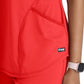 Women's Two Pocket V-Neck Define Top - GRST249 - Radiant Coral