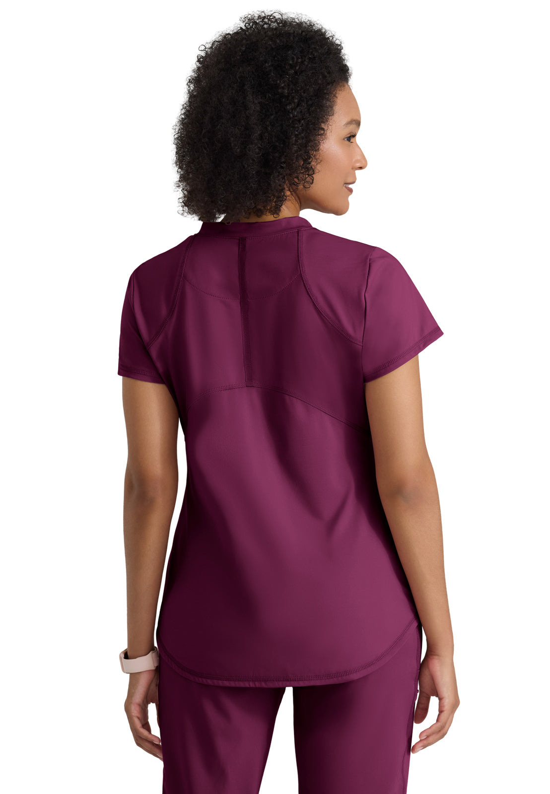 Women's Two Pocket V-Neck Define Top - GRST249 - Wine