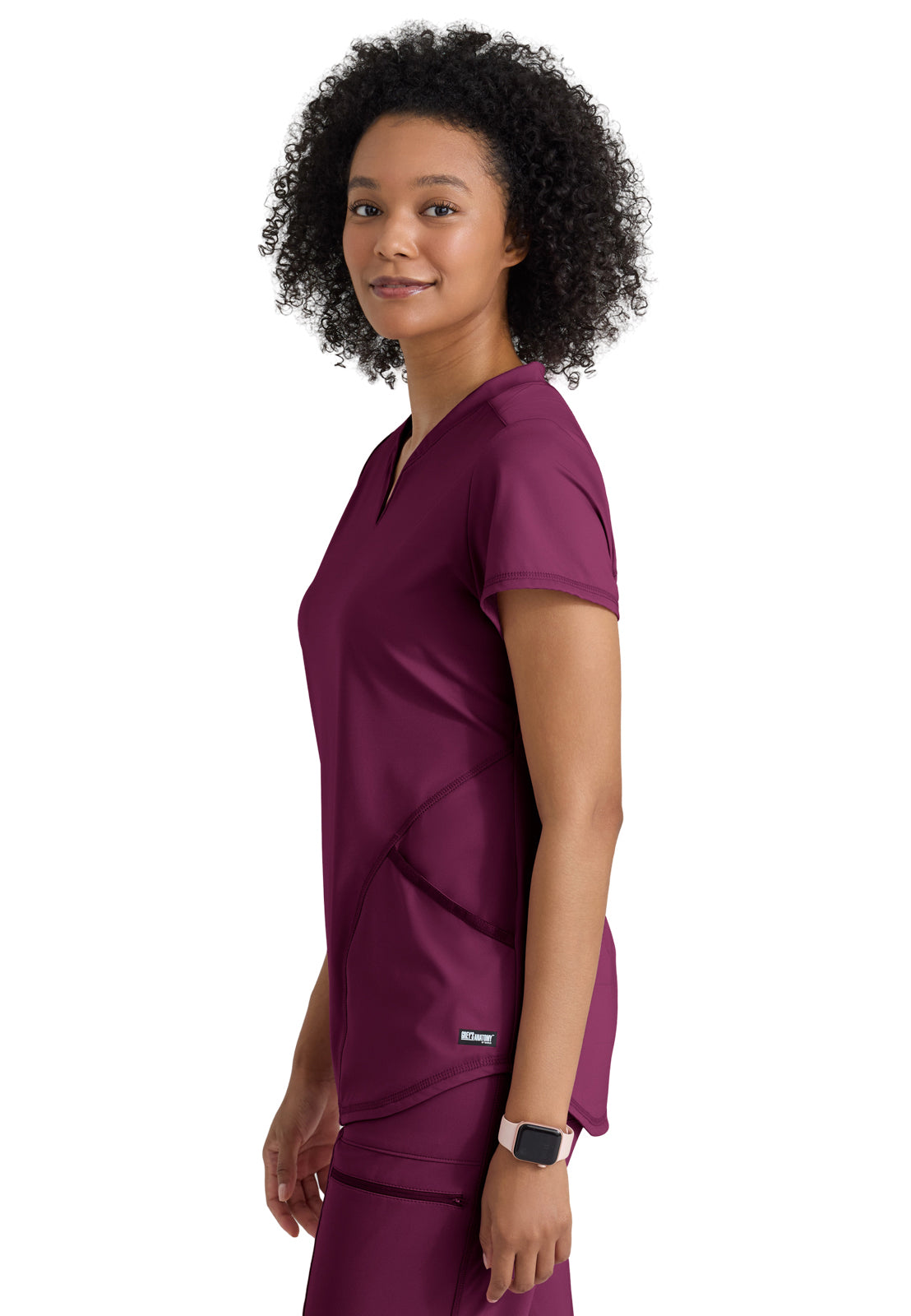 Women's Two Pocket V-Neck Define Top - GRST249 - Wine