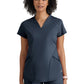 Women's Two Pocket V-Neck Define Top - GRST249 - Steel