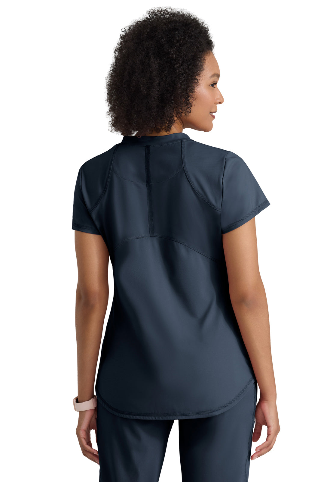 Women's Two Pocket V-Neck Define Top - GRST249 - Steel
