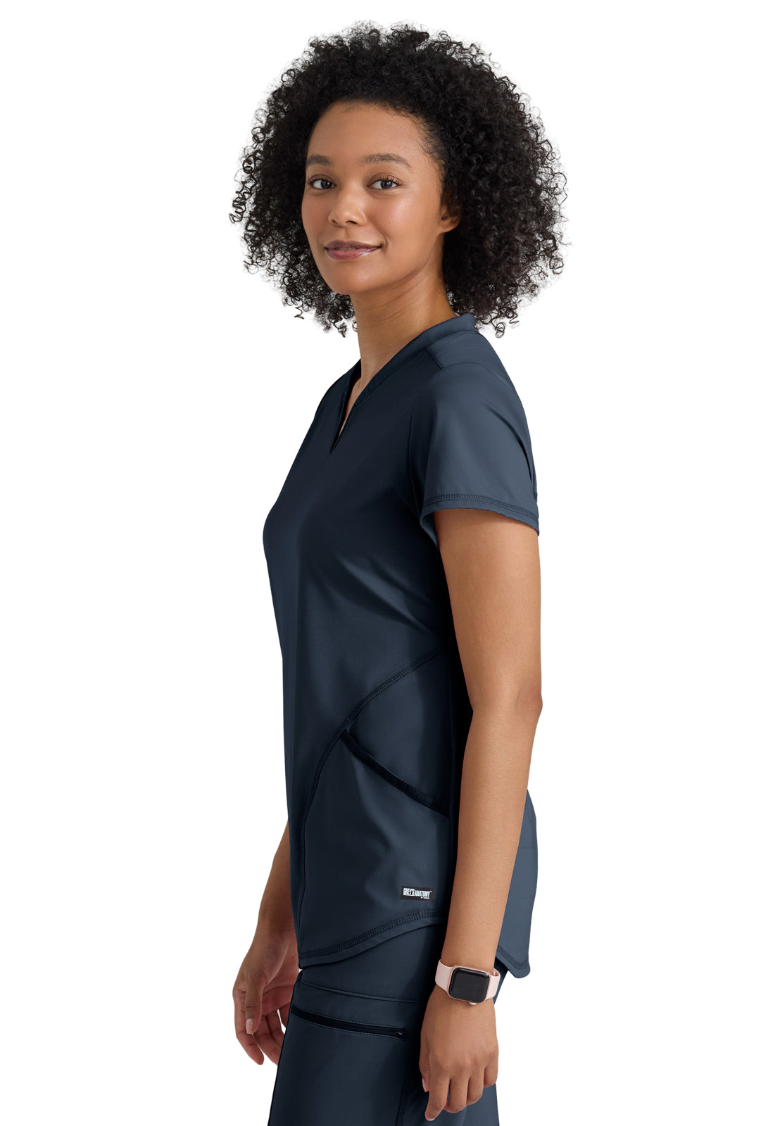Women's Two Pocket V-Neck Define Top - GRST249 - Steel