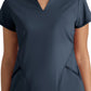 Women's Two Pocket V-Neck Define Top - GRST249 - Steel