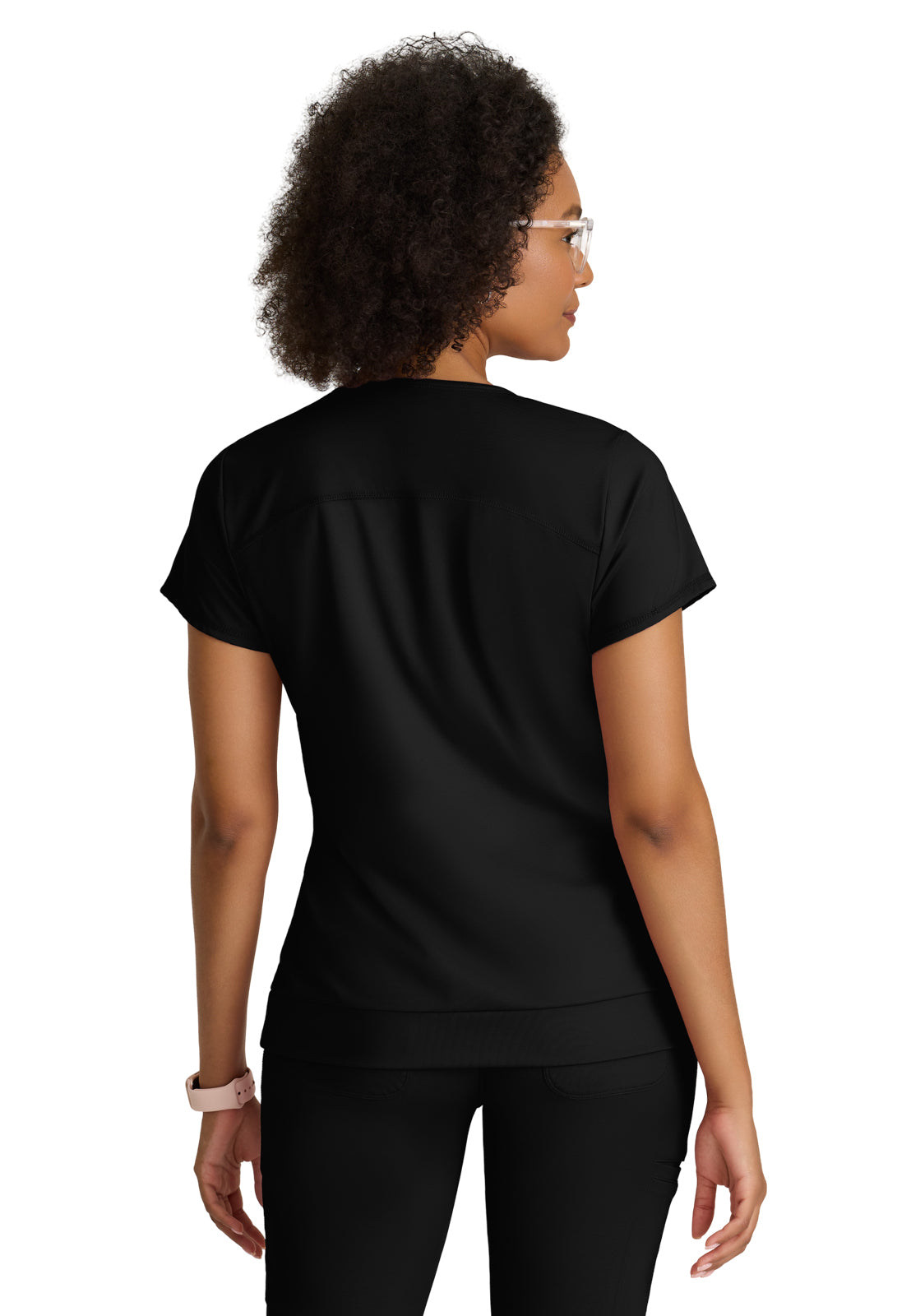 Women's Two Pocket V-Neck Motivate Top - GRST250 - Black
