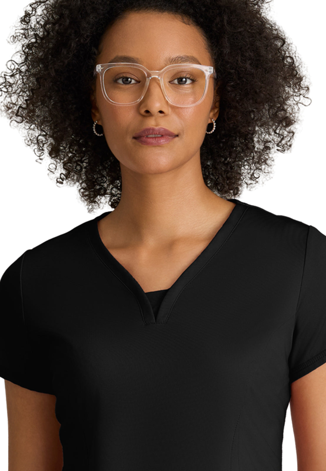 Women's Two Pocket V-Neck Motivate Top - GRST250 - Black