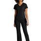 Women's Two Pocket V-Neck Motivate Top - GRST250 - Black