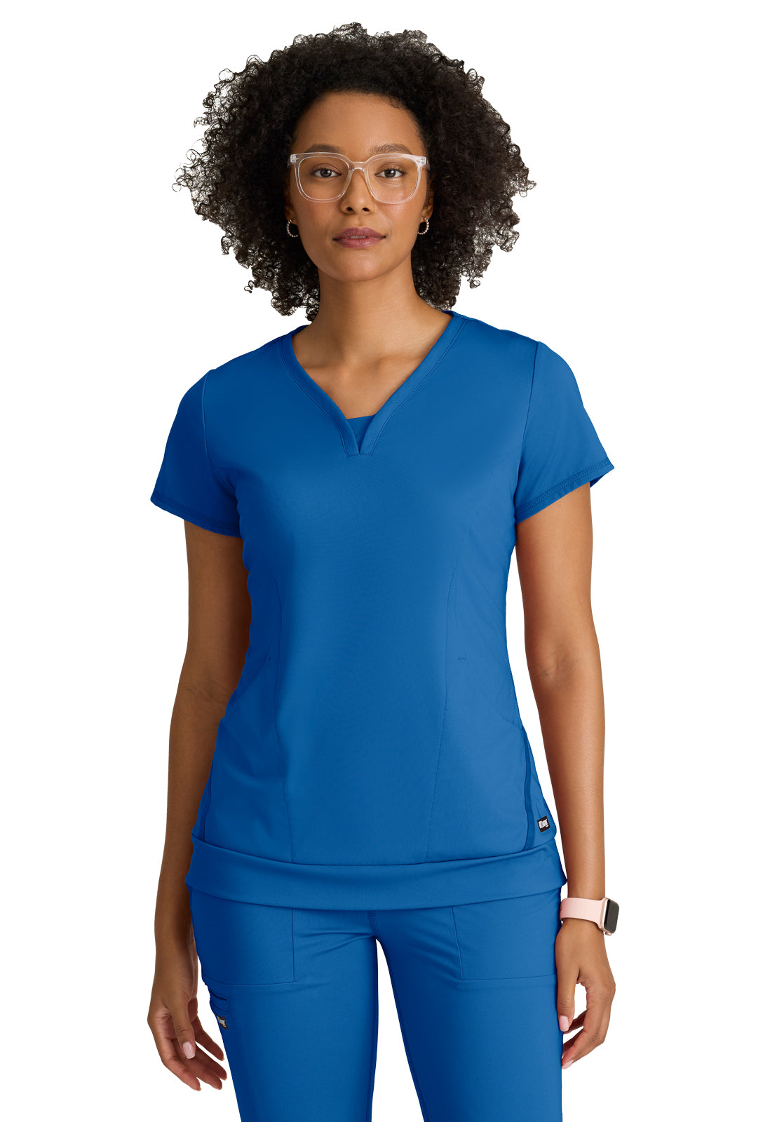 Women's Two Pocket V-Neck Motivate Top - GRST250 - New Royal