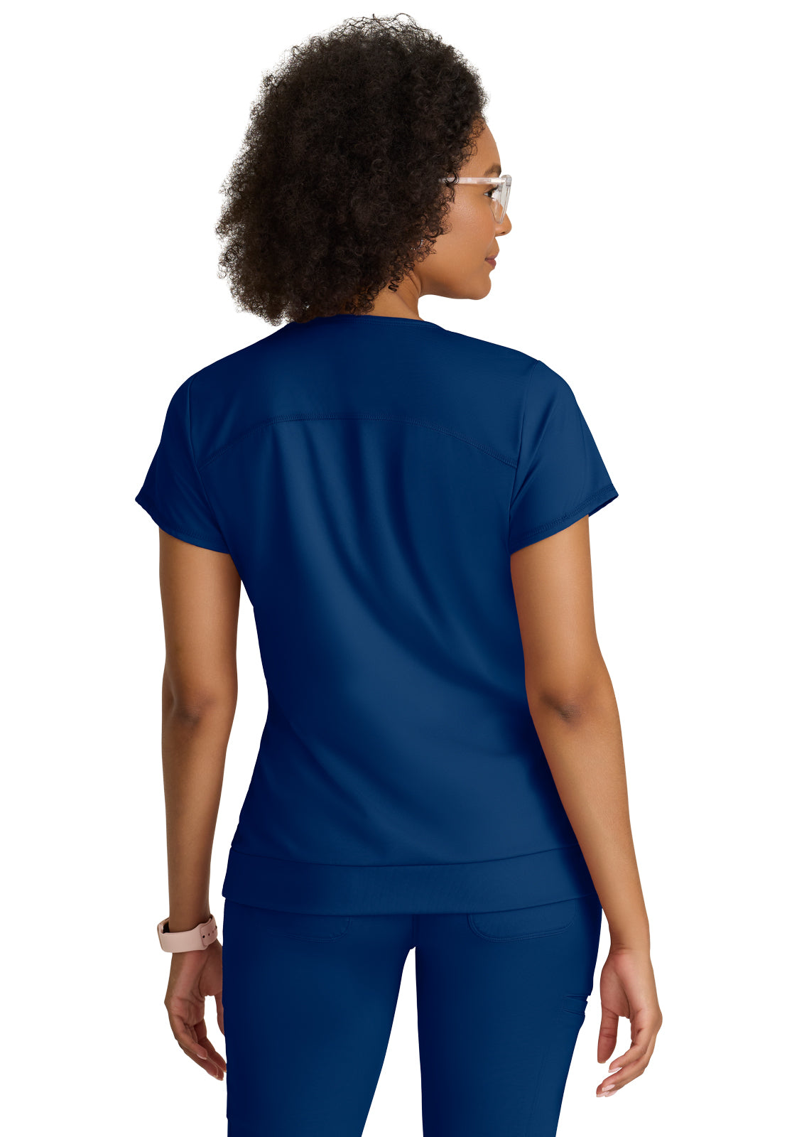 Women's Two Pocket V-Neck Motivate Top - GRST250 - Indigo (Navy)