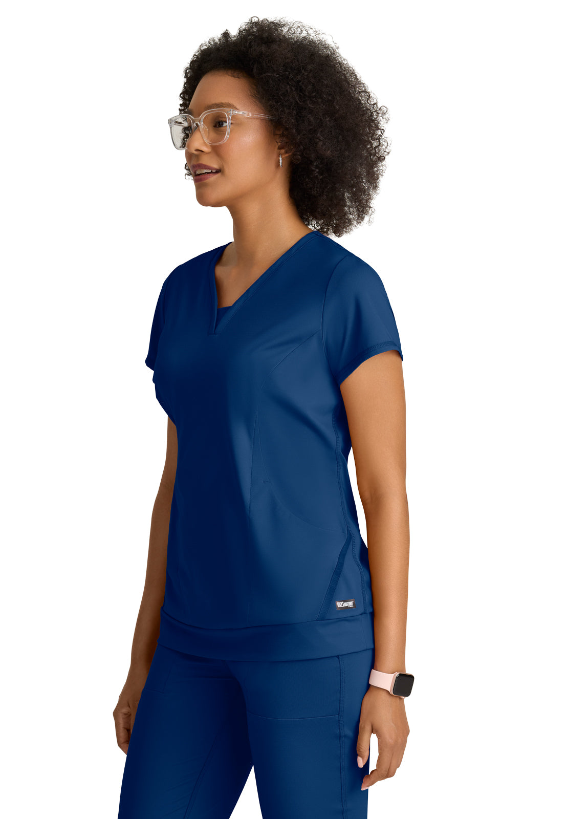 Women's Two Pocket V-Neck Motivate Top - GRST250 - Indigo (Navy)