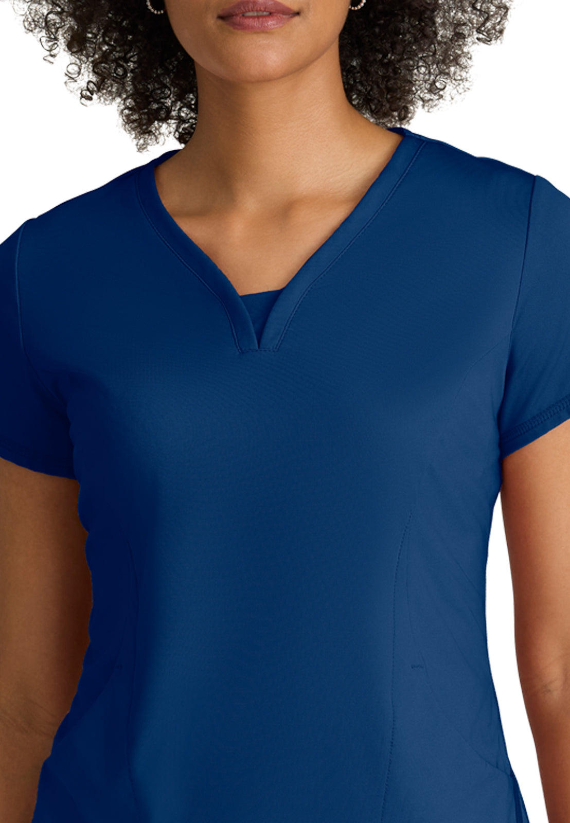 Women's Two Pocket V-Neck Motivate Top - GRST250 - Indigo (Navy)