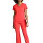 Women's Two Pocket V-Neck Motivate Top - GRST250 - Radiant Coral