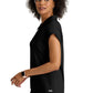 Women's One Pocket Polo Neck Renew Top - GRST254 - Black