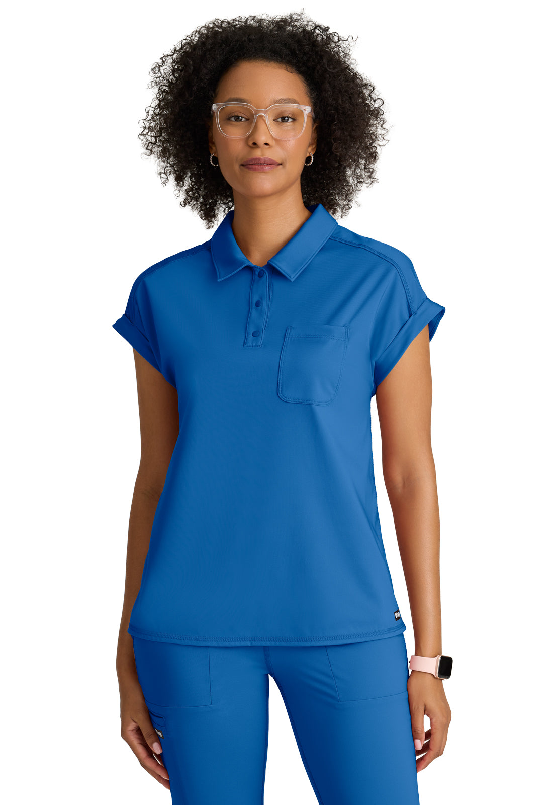 Women's One Pocket Polo Neck Renew Top - GRST254 - New Royal