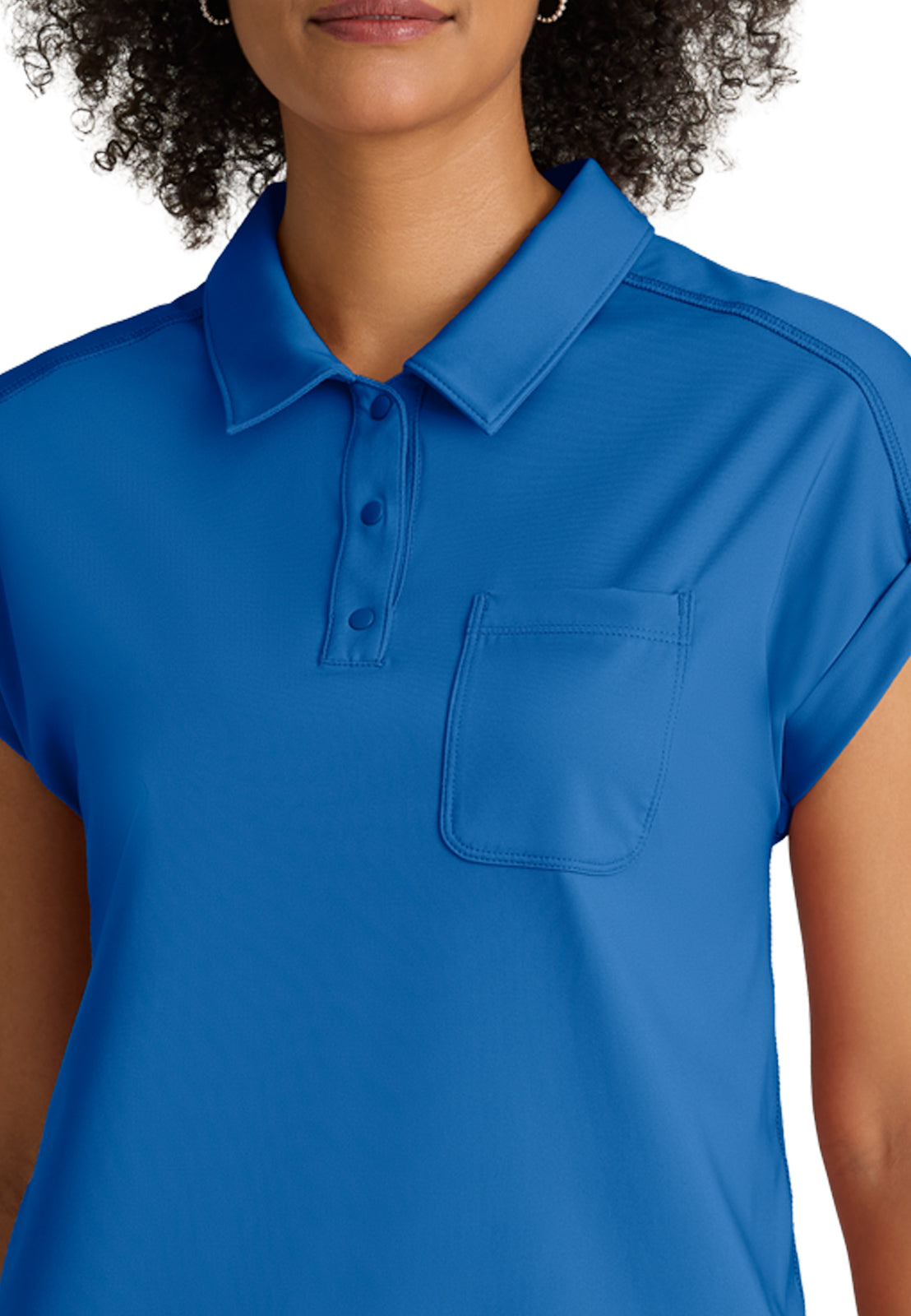 Women's One Pocket Polo Neck Renew Top - GRST254 - New Royal