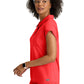 Women's One Pocket Polo Neck Renew Top - GRST254 - Radiant Coral