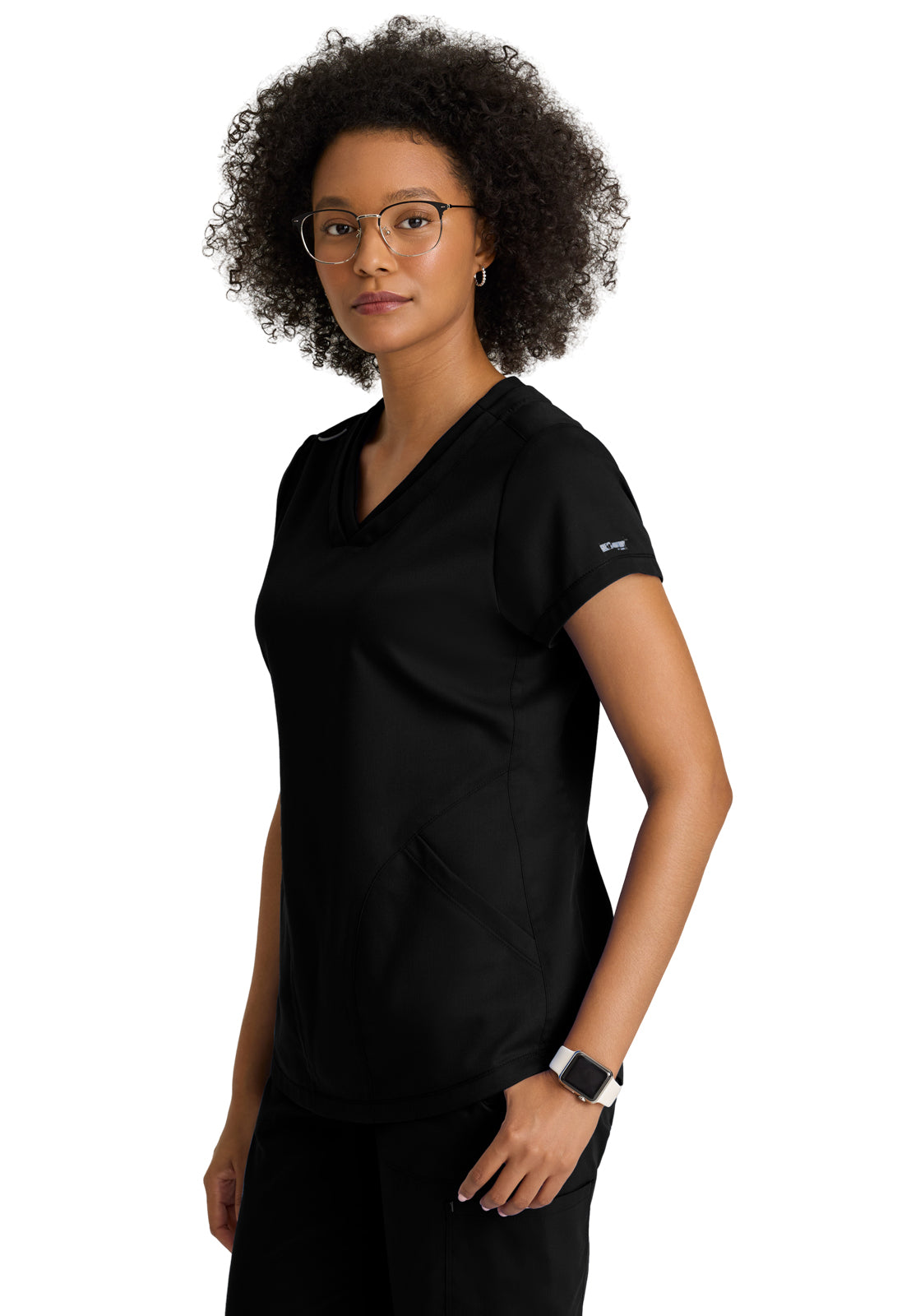Women's  Three Pocket V-Neck Evelyn Top - GRT261 - Black