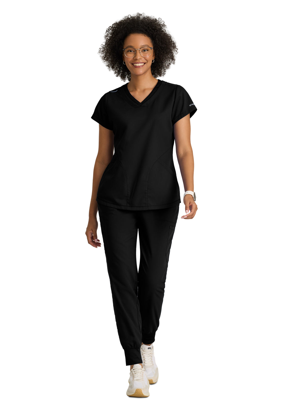 Women's  Three Pocket V-Neck Evelyn Top - GRT261 - Black